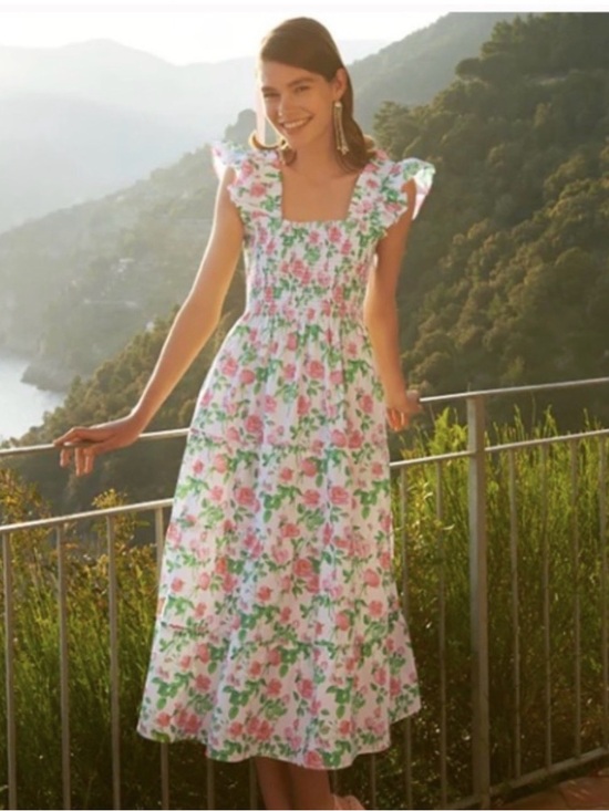 Hill House Dresses & Skirts - Hill House The Ellie Nap Dress In Pink Roses Medium Garden Weeding Tea Party